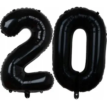 Balónek Černé balónky k narozeninám 20 číslice, moderní dekorace