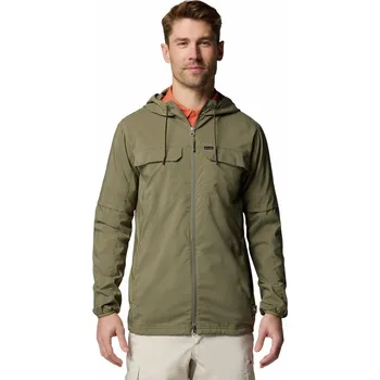 Pánská větrovka Columbia Skien Valley™ Hooded LS Shirt M 2124303397 - stone green M