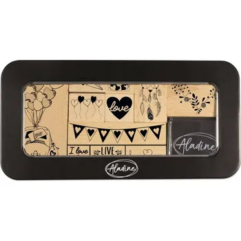 Dětské razítko Razítka v krabičce Aladine Láska 11 ks