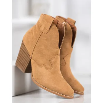 Dámská treková obuv Camel semišové kovbojky, podpatek 9 cm A5607C Velikost: 41