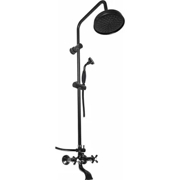 Sprchový set MORAVA RETRO - Vanový systém s baterií, Černá - matná MK159.5/7CMAT, RAV Slezák