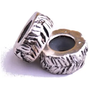 Dětské navlékací korálky Kovové korálky 5x10mm platina