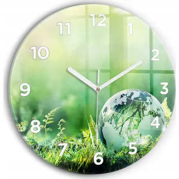 Hodiny Ozdobné nástěnné hodiny s krásnou grafikou Zeměkoule kulatý průměr 30 cm