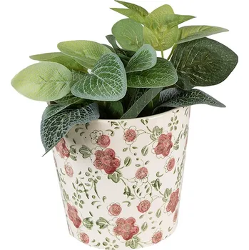 Obal na květináč Keramický obal na květináč s růžovými květy Lillia S - Ø14*13 cm