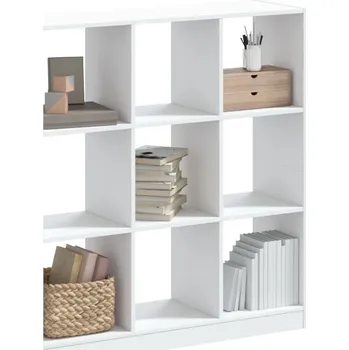 Knihovna Knihovna bílá 102 x 32 x 108 cm kompozitní dřevo