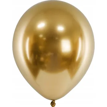 Balónek BALÓNKY lesklé CHROMOVANÉ zlaté METALICKÉ 10 ks