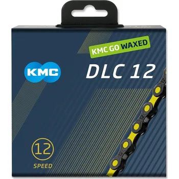 Řetěz na kolo KMC DLC 12 ČERNO-ŽLUTÝ WAXED BOX