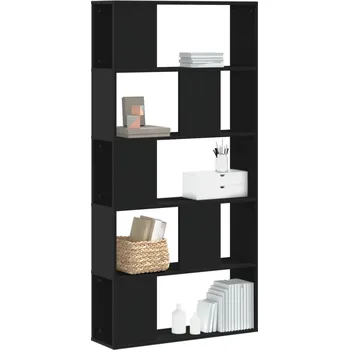 Knihovna Knihovna 5patrová černá 80,5 x 23,5 x 162,5 cm kompozitní dřevo
