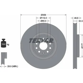 Brzdový kotouč Brzdový kotouč TEXTAR 92337505