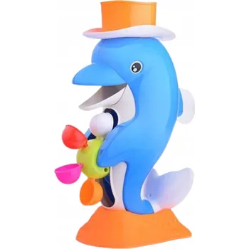 Hračka pro nejmenší Sada Delfínek s Navijákem Do Koupele Síťka na Lovení Kelímky