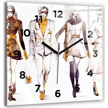 Hodiny Nástěnné hodiny Wallfluent hnědé 60 cm