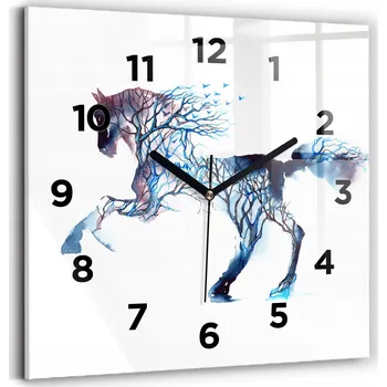 Hodiny Minimalistické skleněné nástěnné hodiny s grafikou - Příroda a zvířata 30x30 cm