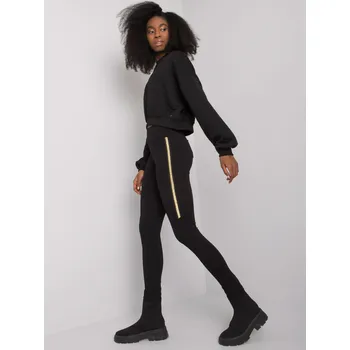 Černé legíny Bruna se zlatým pruhem na stehnu RV-LG-7368.08P-black Velikost: S/M