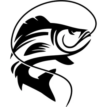 Samolepicí dekorace na vozidlo Samolepka rybka na háčku na auto a motorku, tuning nálepka (5877)