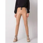 Světle hnědé dámské lesklé legíny RV-LG-6007.11-brown Velikost: M