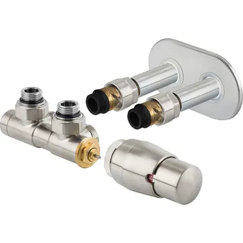 Radiátor HOPA TERM-SET, středový ventil (Z4) Barva - Nerez, Varianta - Pravá RDTERMSETRSS