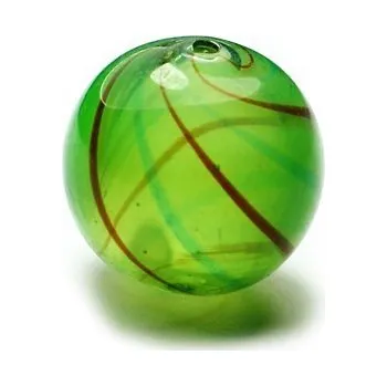 Dětské navlékací korálky Skleněný foukaný korálek 18mm zelený