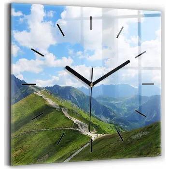 Hodiny Skleněné Hodiny s potiskem Nástěnné Tiché ručičky Kasprowy Wierch Zakopane