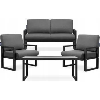 Zahradní sestava Sada zahradního nábytku kovová Konsimo černá 4 ks