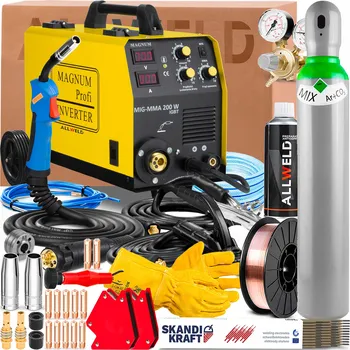 Svářečka Svářečka MAGNUM MIG-MMA 200W 230V 180A FLUX, pro svařování a pájení oceli a hliníku
