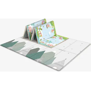 Hračka pro kojence XXL vzdělávací podložka oboustranná slon opičky hory XPE 200x180 cm