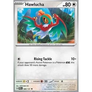 Volný čas Pokémon PRE 089/131 Hawlucha - Prismatic Evolutions Stav: Near Mint, Verze: NORMAL