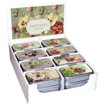 Pastilky v plechové dóze Pansies