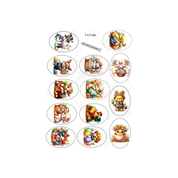 Jedlá dekorace na dort MALÉ VEJCE 2, VARIANTA Fondánový list + VÝŘEZ 1859