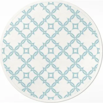 Koberec Kulatý Koberec PVC průměr 50 cm Vzor řetízkové vazby, dekorativní dlaždice