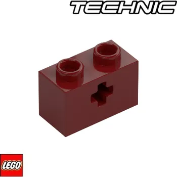 Stavebnice LEGO LEGO® Technic LEGO KOSTKA TECHNIC 1x2, Axle / 32064 31493 Barva: Tmavě-Červená 32064