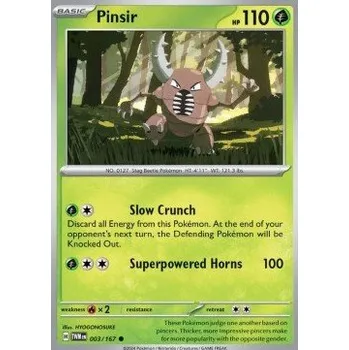 Volný čas Pokémon TWM 003/167 Pinsir - Twilight Masquerade Stav: Near Mint, Verze: REVERSE HOLO
