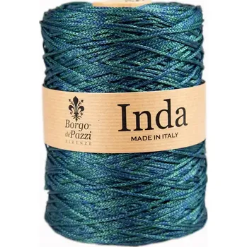 Příze Borgo de Pazzi Inda 17 Modrozelený melír (Špagátová příze Inda 17 Verde blue melange)