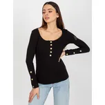 Černé dámské tričko s knoflíky TW-BZ-OB-048.08-black Velikost: S