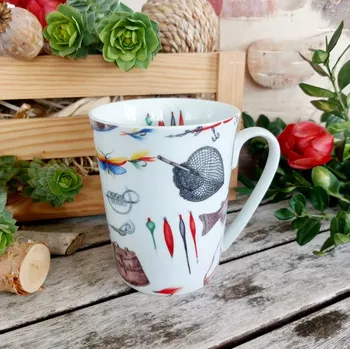 SISI hrnek 280 ml, rybářský, Český porcelán Dubí (Porcelánový hrnek 1. jakost)