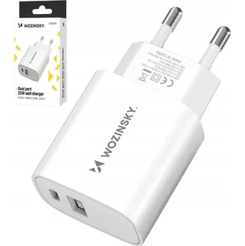 WOZINSKY Síťová nabíječka USB-A + USB-C / PD 3.0 / QC 3.0 / 20W