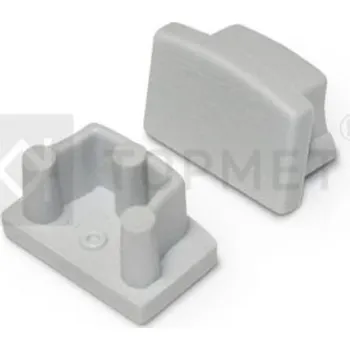 LED lišta STRONG StrongLumio koncovky k profilu Begton 12 oblá šedá (pár)