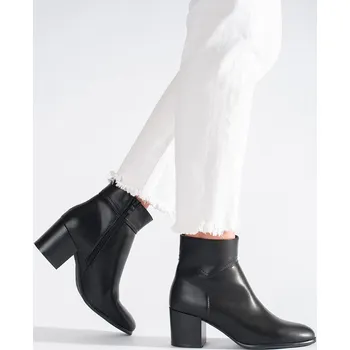 Dámské kozačky Černé kotníkové boty na sloupku Sergio Leone BT631B Velikost: 40