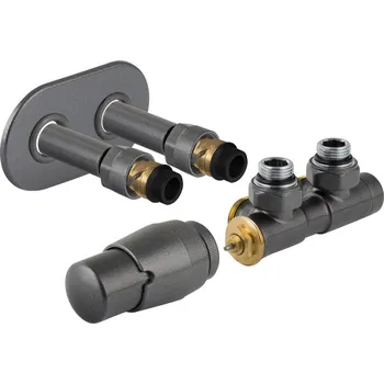 Radiátor HOPA - TERM-SET, středový ventil (Z4) - Barva - Anthracite, Varianta - Levá RDTERMSETLA