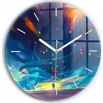 Hodiny Nástěnné hodiny Wallfluent modré 60 cm