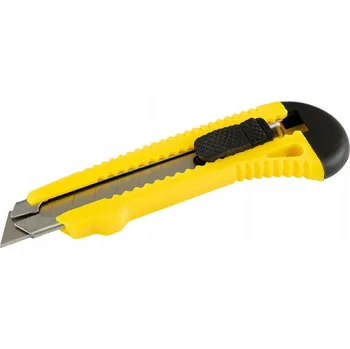 Pracovní nůž Nůž s odlamovací čepelí 18 mm, kovová vodítka, tlačítková svorka