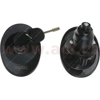 víčko nádrže s 2 klíči