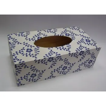 Krabice na papírové kapesníky - Modré květy