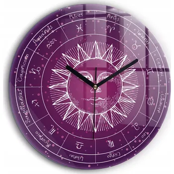 Hodiny Moderní skleněné nástěnné hodiny Zvěrokruhy, velké, průměr 60 cm