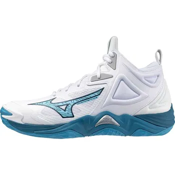 Pánská sálová obuv Boty Mizuno WAVE MOMENTUM 3 MID White / Sailor Blue / Silver Velikost: 50