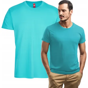 Klasické bavlněné tričko unisex pánské hladké modré XL