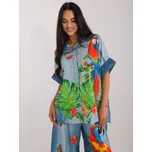 Modrá letní košile s imitací džínoviny -DHJ-KS-19007.32-niebieski Velikost: ONE SIZE