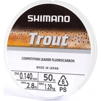 Shimano Fluorocarbon Line Trout Competition Fluoro Grey 50m Délka: 50m, Nosnost: 2,05kg, Průměr: 0,16mm