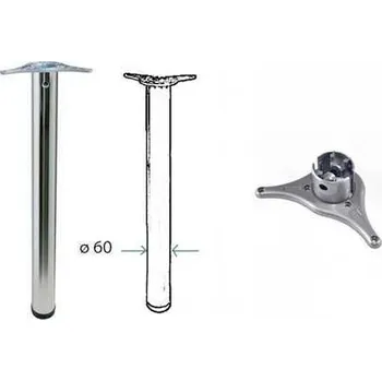 Nábytkové kování Noha stolová A 60x820 lesklý chrom