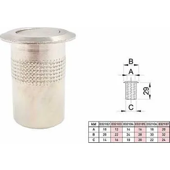 Tesařské kování Protikus zástrče protiprachový d16mm NIKL F1-475016N