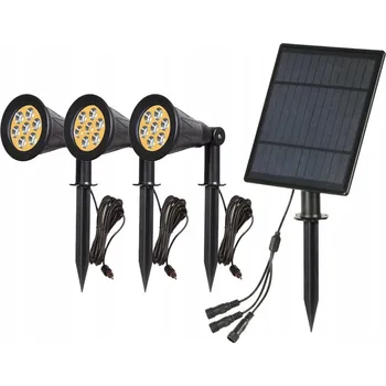 Venkovní osvětlení Solární lampa LED 3x7W 3000K teplá, zapichovací, se solárním panelem